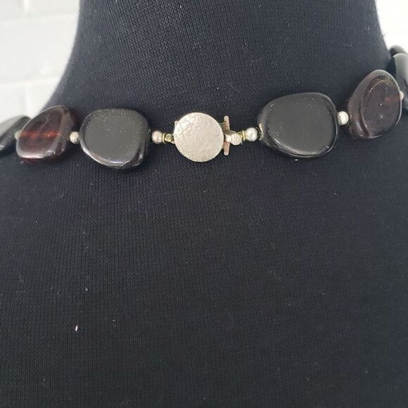 Vingage Brown Beaded 80s Necklace - Picture 3 of 3